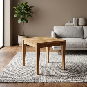 Table à manger carrée en bois massif, design minimaliste, durable, écologique, moderne, résistante à l'eau, meubles de salle à manger - Product Image 3