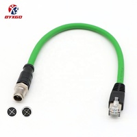 Cable Ethernet Industrial Profinet M12 X-code de 10 Gbps para Servomotor, Robot Móvil e Inspección Automática