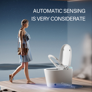 Mới đến khách sạn nhà vệ sinh thông minh màu xanh một mảnh tự động <span class=keywords><strong>WC</strong></span> tự động cảm biến tuôn ra điều khiển từ xa S-trap phòng tắm thông minh commode - Product Image 6