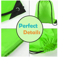 Sac à dos léger en polyester 100 % multicolore BSCI GRS avec cordon de serrage pour le sport, le cyclisme, la gym, le yoga et le rangement