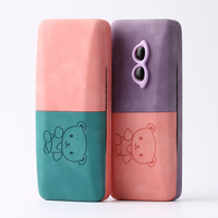 Boîtier optique Collage par ultrasons de couleurs bicolores en matériau PU Étui à lunettes rigide pour enfants avec accessoires en plastique