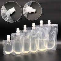 Sachets souples transparents écologiques avec bec verseur et bouchon à vis pour jus et boissons liquides, rechargeables et vides