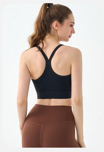Logotipo personalizado de alta resistencia deportes de las mujeres a prueba de golpes Fix acolchado cuello redondo soporte Yoga <span class=keywords><strong>TopSports</strong></span> Bra Fitness chaleco - Product Image 6