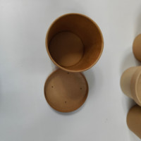 Gobelet à soupe en papier kraft épais jetable pour usage commercial, bol à bouillie, plateau individuel pour poires rôties, emballage imprimé