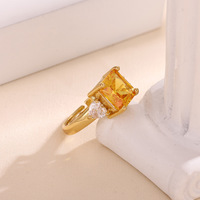 Bagues en acier inoxydable plaqué or 18 carats pour femmes, tendance, polyvalentes, avec un design ouvert chic