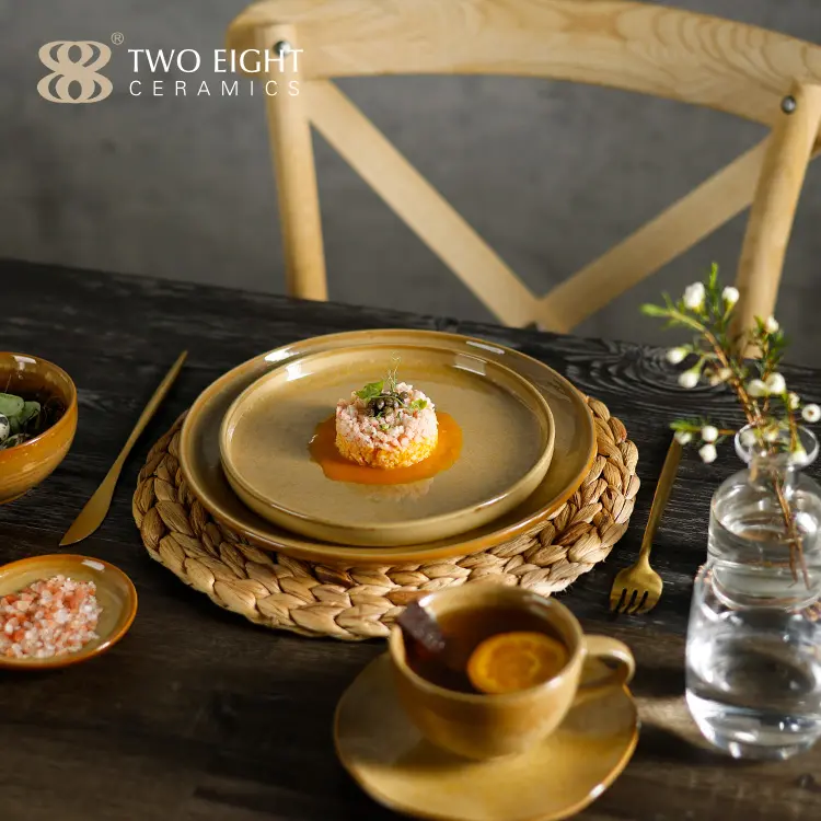 Глазурованная фарфоровая обеденная тарелка в скандинавском стиле для ресторана, посуда для отеля, керамическая посуда, наборы посуды, обеденный набор