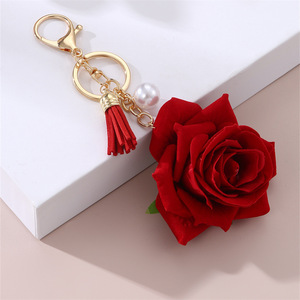 Sac pendentif accessoires Rose fleur breloque porte-clés <span class=keywords><strong>Redl</strong></span> Rose pendentif porte-clés pour femme cadeau - Product Image 1