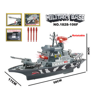 Jouet <span class=keywords><strong>militaire</strong></span> bateau d'escorte coulissant avec lumière et musique jeu de tir <span class=keywords><strong>radar</strong></span> rotatif - Product Image 2