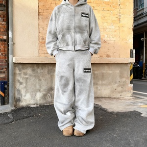 Conjunto de Sudadera con Capucha y Pantalones de Chándal de Lujo Personalizados para Hombre, Estilo Oversize, Lavado, Recto, Streetwear, Estampado, Invierno, Jogger Crop Personalizado - Product Image 1