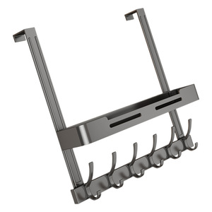 Over Door Hook <b>Rack</b> With Shelf And Hooks Wall Mounted <b>Storage</b> <b>For</b> Clothes Hats <b>Kitchen</b> Bedroom Organizer - Product Image 5