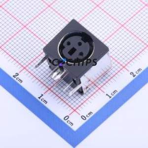 HYC04-MDC302-126B Circular DIN Connector Through hole Component (THT) Connector 3P Female Right Angle Insert 2A - Product Image 1