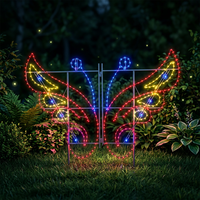 Hochwertige große Outdoor-Weihnachts dekoration Park Garten dekoration Kunden spezifische 3D LED Santa Stuhl Motiv Lichter