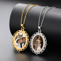 Collar con Colgante de Acero Inoxidable con Foto Personalizada, Estilo Retro, Certificado CE, Joyería para Dropshipping, Regalo para el Día de la Madre