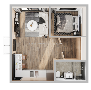 Casas prefabricadas de 2 dormitorios de montaje rápido, Villa pequeña, acogedora <span class=keywords><strong>casa</strong></span> prefabricada con sorbos/cabaña de troncos para vivir <span class=keywords><strong>en</strong></span> el <span class=keywords><strong>campo</strong></span> - Product Image 6