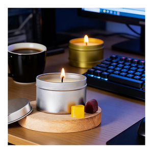 Boîte élégante en métal avec couvercle pour bougies mates, idéale pour le remplissage de cire personnalisée, la marque privée et la présentation de collection. - Product Image 2