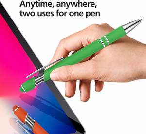 Bolígrafos con logotipo personalizado con punta de lápiz, bolígrafo Stylus de clic suave al tacto, bolígrafos Stylus de Metal retráctiles 2 en 1 - Product Image 3