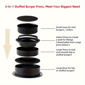 Meat <b>Tools</b> <b>BBQ</b> Plastic Manual US warehouse Non-Stick Manual Burger Smasher & Patty Maker Mold - Product Image 4