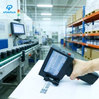 Imprimante jet d'encre 4POLETECH économique et durable, pistolet d'impression manuel, imprimante jet d'encre pour codes-barres, logos, marquage de dates sur les sacs en plastique, les bouteilles, les cartons