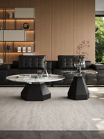 Table basse combinée haut-basse au design moderne et minimaliste, style italien, pour salon, maison, luxe circulaire, petit appartement
