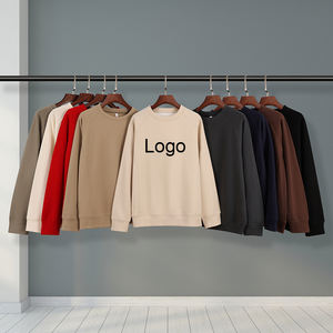 थोक गिरावट लंबी आस्तीन पुरुषों की स्वेटशर्ट कस्टम हेवीवेट क्रेवनर खाली पल्लोवर कपास ऊन ऊन स्वेटर - Product Image 2