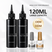 Vinimay 120ML – Produits pour ongles en gel, couche de finition et couche de base, étiquettes privées, logo personnalisé, base coat caoutchouc pour la vente en gros