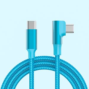 Cable USB C a Tipo-C de Carga Rápida de 60w con Codo de Aleación de Aluminio Trenzado de 90 Grados y 5A para iPhone 17, <span class=keywords><strong>Samsung</strong></span> y Huawei - Product Image 5