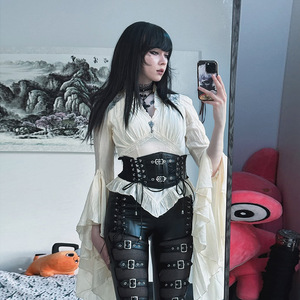 Vêtements pour femmes col en V Style gothique haut à manches longues automne nouveau Halloween <span class=keywords><strong>t</strong></span>-<span class=keywords><strong>shirt</strong></span> polyvalent - Product Image 3