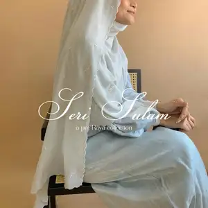 Modesto Seri Sulam chifón chal liso largo chal bordado Kemboja Sulam chal esencial bordado gasa PreRaya hijabsBufanda
