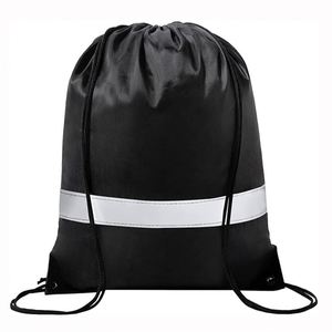 Custom Portable Washable Reusable Reflections Sport Gym Travel Running Polyester <b>Drawstring</b> <b>Backpack</b> - Product Image 1