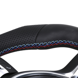 Volant sport à base plate en cuir perforé personnalisé pour <span class=keywords><strong>BMW</strong></span> F10 F15 F20 <span class=keywords><strong>M1</strong></span> F30 F32 M2 X5 F80 M4 E91 M5 X4 E71 E90 F30 X1 X3 - Product Image 4