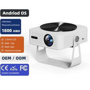 Mini projecteur portable Android 4K 3D 1080P Full HD Home Cinéma Netflix Haut-parleur HIFI Correction automatique de la distorsion trapézoïdale Faible coût Europe AUN A005 - Product Image 1