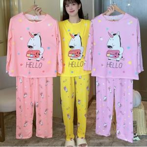 Wholesale Long Sleeve Sleepwear Night Suits <strong>Piyama</strong> Lucu Daster Wanita Baju Tidur Korean Cute <strong>Pyjama</strong> Ladies Pajama for Women - Product Image 3