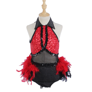 Traje de Baile Latino para Niñas, Vestuario de Actuación, 100% Algodón Orgánico Elástico, Estampado Digital, Traje de Competición OEM - Product Image 1