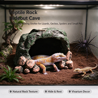 Caverne de simulation en résine pour reptiles, abri décoratif pour terrarium pour lézards, geckos, araignées, ornement d'habitat naturel