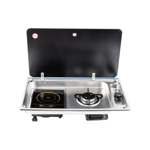 JDA Vente en gros Brûleur à gaz encastré en acier inoxydable 304 et table de cuisson à induction pour camping-car, caravane, camping-car, bateau - Product Image 1