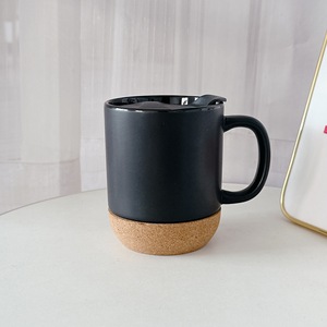Customizable Cork Base <b>Ceramic</b> <b>Mug</b> Sublimation Blank Wooden Base Matte With Lid Premium Gift Coffee Cup - Product Image 4