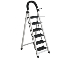 Échelle escamotable en acier de conception moderne pour hôpital, 3-4 marches, tabouret d'escalier, rouge, pliable, télescopique