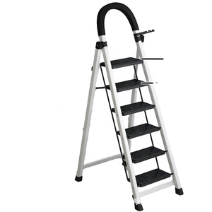 Échelle escamotable en acier de conception moderne pour hôpital, 3-4 marches, tabouret d'escalier, rouge, pliable, télescopique - Product Image 5