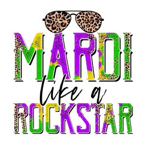Wholesale Mardi Like a <strong>Rockstar</strong> T-Shirts with Waterproof Heat Transfer Printing Plastisol Material in Stock Designs - Product Image 1