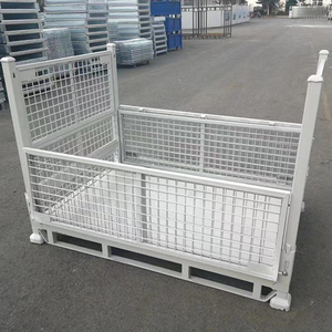 صندوق بمنصة نقالة قابل للطي قابل للتكديس قابل للطي ومسحوق مطلي بالزنك مطلي بالزنك للخدمة الشاقة حسب الطلب لتخزين البضائع في المستودعات - Product Image 4