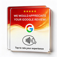 Plaque autocollante en acrylique étanche NFC 120 mm avec code QR Google Review pour lecture/écriture RFID haute fréquence