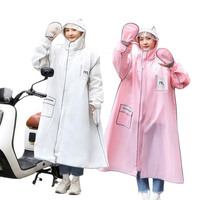 Imperméable long épais en EVA personnalisé pour adultes, avec gants intégrés et visière transparente, idéal pour le cyclisme et les activités de plein air