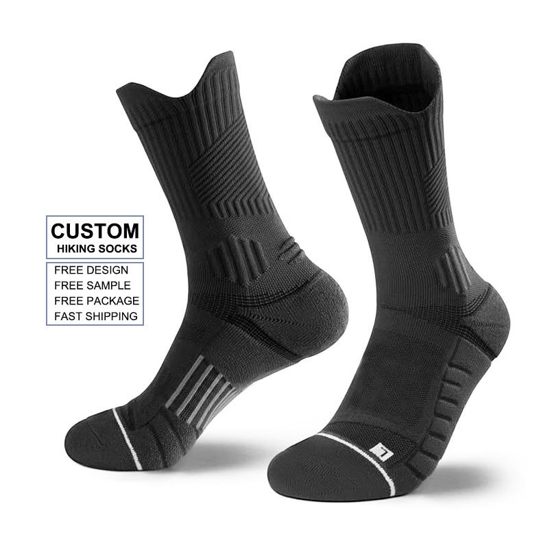 Wholesale Custom Thick Terry Heavy Duty Work Socks Men Cushion Compression Sports Moisture Wicking Running Hiking Socks