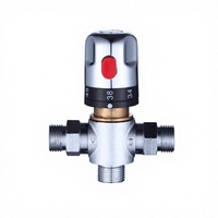Vanne d'angle de toilette en laiton massif chromé G1/2 "avec inverseur de douche à trois voies pour douchette et mitigeur thermostatique