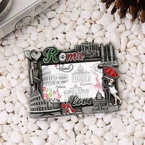 Imán de nevera personalizado de aleación de zinc 3D con marco de fotos vintage de París, Francia, para recuerdo turístico de la ciudad - Product Image 3