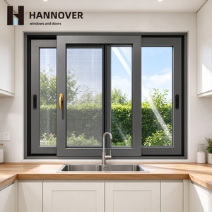 Ventana Corredera Horizontal de Aluminio Personalizada <span class=keywords><strong>HANNOVER</strong></span>, Antirrobo, Marco Resistente, Mosquitera, Insonorizada, Aislamiento Térmico, para Hoteles y Salas de Estar - Product Image 1