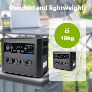 Estaciones de Energía Portátiles de 2000W, Batería LiFePO4, Batería Externa de Gran Capacidad, Almacenamiento de Energía Móvil para Exteriores, Fuente de Alimentación para el Hogar (UE) - Product Image 3