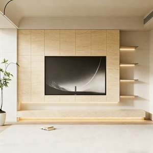 BALOM Custom Nordic Minimalist Solid Wood TV Cabinet <b>Storage</b> Console Long <b>Bench</b> Media Unit with Open Shelves for Living Room - Product Image 6