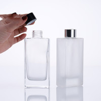 Bouteilles de diffuseur à roseaux en verre dépoli rechargeables avec bouchon 150 ml – Bouteille d'huile parfumée pour aromathérapie et parfum d'ambiance