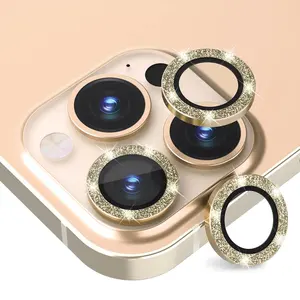 Glitter Diamond Lens Protector 9H Gehard Glas Telefoon Rear Camera Lens Screen Protector Voor Iphone 11 12 13 Pro max